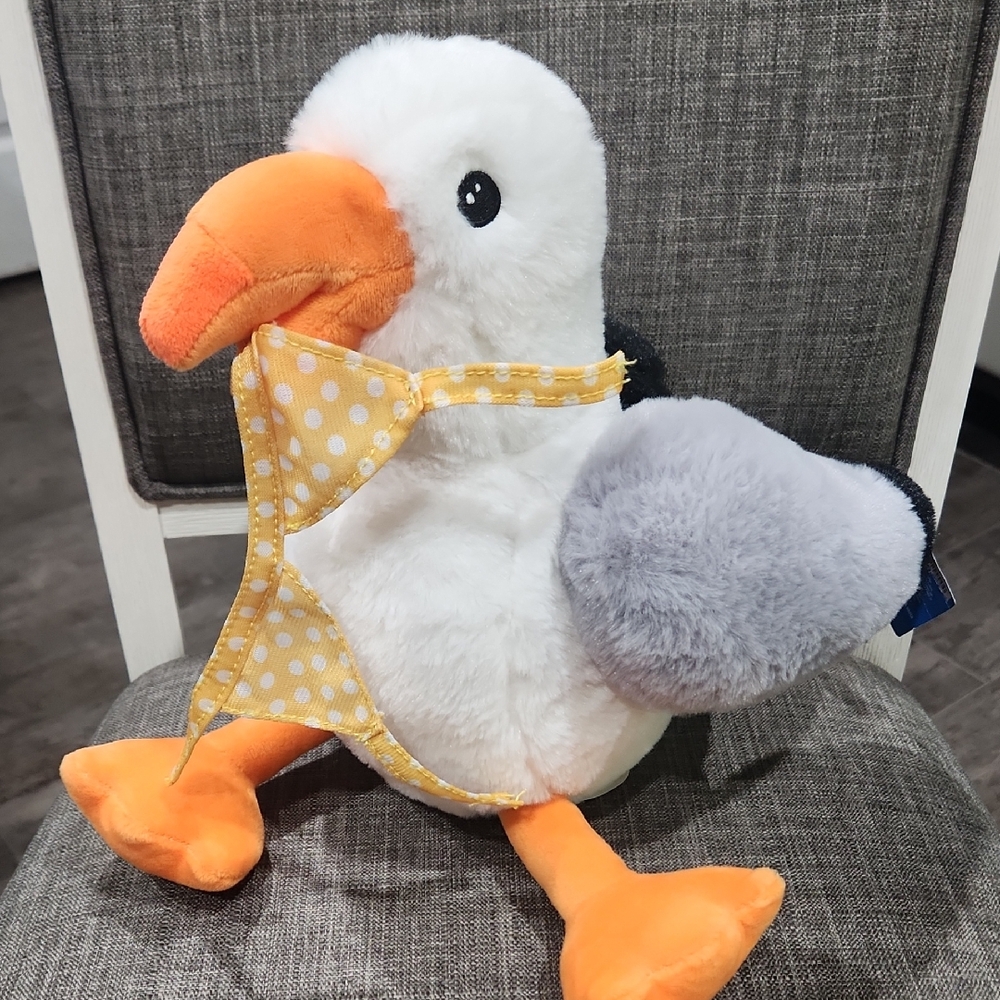 Plush Seagull Toy with Bikini Top